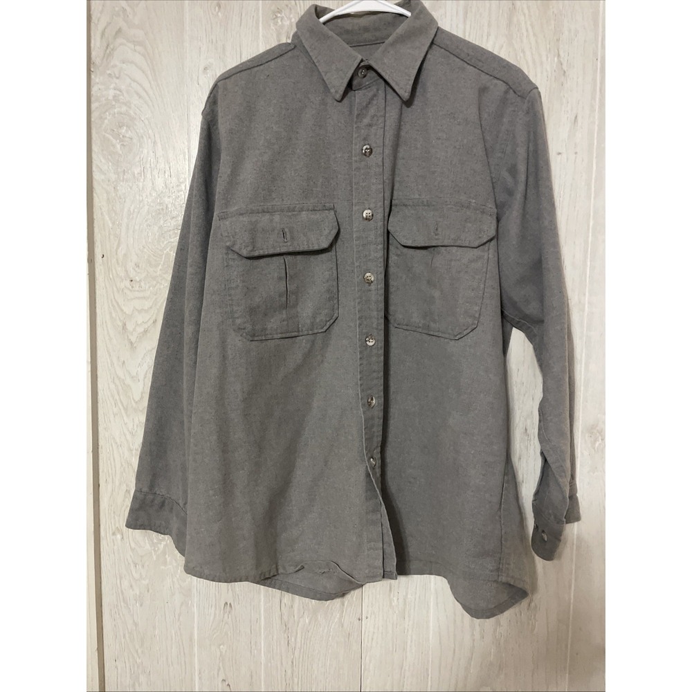 Cabela's Long Sleeve Button Down Outdoor/Work Shirt Men's L Grey